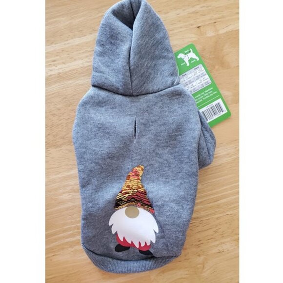 NWT Christmas Pet Gnome Sequin Hoodie Dog/Cat Winter Holiday Sweatshirt Size XS - Picture 2 of 5